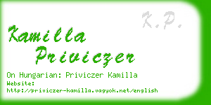 kamilla priviczer business card